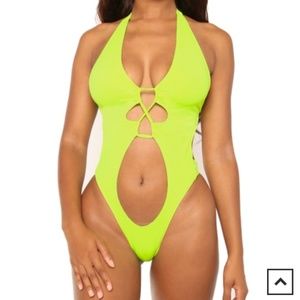 Icon neon green monkini